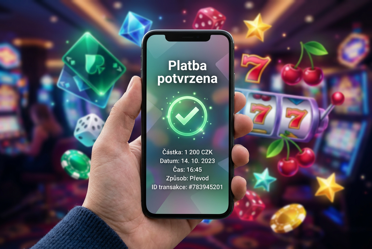 Detailní infografika zobrazující čisté rozhraní mobilní platby se symbolem potvrzení transakce